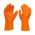 冰禹 颗粒止滑手套 耐酸碱耐磨耐油棉毛工业浸塑手套 防滑手套 虎口加固 橘色5双 BH-2