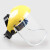 勋狸粑头戴式防护面罩 头盔式 防冲击防飞溅防护面屏 组合面罩 黄色支架+面屏