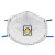 3M 8577防尘口罩头戴式P95级活性炭防油烟有机异味带呼吸阀罩杯式防护口罩