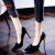 鞋柜（shoebox）达芙妮集团旗下高跟鞋女设计感米色气质细跟单鞋法式优雅宴会尖头 黑色[7cm] 37