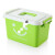 收纳箱塑料特大号整理箱装衣服棉被书籍的储物箱周转置物箱子加厚 绿色（纯色无图案） 中号手提式29036*24*22厘米