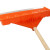 海斯迪克 除雪铲 大号橘色塑料锹推雪板 马路清洁除雪工具 橘色除雪铲 木杆【含柄5把】 HZL-126