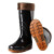 久瑞 JZH09 冬季防滑雨靴 户外防水胶鞋套鞋 黑色高筒(加绒) 42 