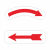 标志电机转向安全标识贴提示箭头弧形贴逆时针旋转方向标签流向左 红色箭头向右10个