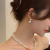 恒途韩式韩版高级感拉丝金属珍珠耳环女小众设计感耳钉2023年新款耳饰
