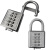 新款台湾AMEX防水合金钢密码挂锁进口不锈钢防锈工具锁数字按键锁 小号35mm8键4位密码/不可改密码
