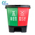 安大侠 脚踏双桶双胞胎垃圾桶干湿分离户外连体垃圾桶 厨余+有害绿红 40L