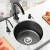 龙代（longdai）吧台水槽阳台厨房洗菜盆不锈钢黑色圆形水槽QJS C套餐直径36cm（含方形龙头） 