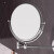 摩豪（Mohao）浴室化妆镜壁挂折叠可伸缩免打孔酒店卫生间贴墙双面梳妆放大镜子 不锈钢折叠圆镜6寸-银色