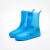 双排扣成人雨鞋户外防尘防水雨鞋套 PVC厚耐磨便携式中筒雨鞋套B 蓝色 40/41
