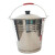不锈钢水桶手提式304提桶油桶储水加厚食堂铁皮桶带盖提水桶 特厚28cm8升水桶带盖