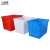 工品库（GONGPINKU）周转分拣箱 长方形塑料水箱 海鲜水产养殖箱 蓝色300款外径865*650*615mm无盖