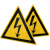 艾瑞达 当心触电标识贴纸机器设备安全闪电标志闪电标示标签强电警示贴纸三角形图标50mm国际标准ELE ELE-K005(100个装）等边25mm