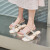戈美其凉鞋女鞋夏季2023新款透明高跟鞋水晶粗跟仙女凉拖鞋外穿 米白色 【跟高5.5】 39