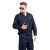 久瑞 JSF142 春秋季工作服 翻领大口袋安全反光条工装劳保服分体套装 藏青色套装 XL 
