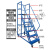 仓库登高车超市货架理货上货平台梯子可移动式踏步梯注塑机上料梯 奔新农 平台离地3.5米【0.9m宽】 蓝色