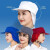鹿色车间防尘工作帽食品帽子棉透气网包头发网兜帽厨房厨师帽男女通用 红色帽顶全布