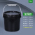 水杉5L黑色pp大口塑料桶圆桶5升工业涂料油墨化工密封机油桶带盖避光桶