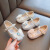 翰亚（HUNGYAR）女童艾莎公主鞋2023新款韩版蝴蝶结女孩子软底单鞋儿童水晶皮鞋 米色 23