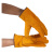 牛皮电焊手套短款防烫焊接焊工软耐用隔热耐高温劳保防护手套长 防开线-单层(本色） XL