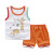 易卡通 儿童短袖套装纯棉男女宝宝婴儿衣服韩版卡通印花两用裆童装 K068-条纹恐龙 100cm.