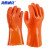 海斯迪克 颗粒止滑手套 耐磨耐油 棉毛浸塑手套 虎口加固 防滑手套HKsq-600 橘色1双 