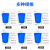 级塑料水桶带盖圆形装米面酿酒发酵加厚大号储水胶桶腌菜 蓝色M280桶装水约320斤（带盖）