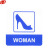 谋福 8994 亚克力标志门贴 店铺玻璃门指示标识牌 温馨提示拍 （蓝白色 高跟鞋WOMAN）