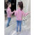美神赋女童毛衣2-9岁女孩针织上衣秋冬新款中小童半高领木耳边打底加厚 粉红色 90cm