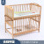 豆巴米榉木山毛榉婴儿床实木儿童宝宝移动多功能可拼接大床改书桌游戏围 床（木蜡油）