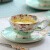 瓷秀源（cixiuyuan） 欧式骨瓷咖啡杯套装创意陶瓷咖啡杯碟欧式咖啡杯碟勺 红茶杯 绿色（容量210ML 碟直径15cm）送白色咖啡勺