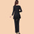 贝兹曼广场舞服装新款套装舞蹈服女拉丁舞跳舞衣服三件套莫代尔大码 纯黑色长袖三件套 L(85-100斤)