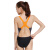 英发（YINGFA） 游泳衣女游泳训练比赛竞速连体三角泳衣有去水线（无胸垫）923 923-1黑拼橙灰 M
