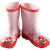 hugmii 儿童雨鞋男童女童卡通防滑雨靴小孩水鞋 粉色蘑菇 22码/16cm