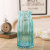 雅璇 欧式玻璃花瓶竖棱透明 客厅彩色玻璃花瓶 酒店样板间插花工艺摆件 天蓝色 （竖棱花瓶）