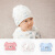 Kordear 婴儿春秋纯棉宝宝帽子0-1-3个月新生儿胎帽印花保暖可爱动物造型 粉蓝 0-3个月