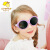 柠檬宝宝 lemonkid 夏季韩版儿童墨镜男童女童时尚树脂遮阳圆形偏光太阳镜 28205 紫色 均码