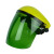 头戴式防护面罩电焊面罩焊工焊接户外骑行防晒打磨防飞溅厨房面屏 墨绿色一套送眼镜+擦拭布
