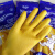 南洋牛筋乳胶手套耐酸碱橡胶手套 加厚耐磨防水洗衣天骄胶皮手套 10双 黄色加长 M中号女工作用