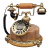 金顺迪富贵和平 欧式时尚复古电话机美式玉石仿古电话座机老式家用办公电话 木纹色按键款(接电话线)