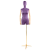 添工 高档橱窗模特道具女半身 女装实木带手人台 女装展示假人 模特架 紫色布配弯管万向轮
