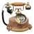 金顺迪富贵和平 欧式时尚复古电话机美式玉石仿古电话座机老式家用办公电话 木纹色按键款(接电话线)