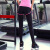 范迪慕 运动套装女健身服女瑜伽跑步健身房弹力修身运动健身瑜伽服套装 20346-玫红边-短袖三件套-L