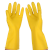 牛筋乳胶手套防水放油耐酸碱橡胶手套耐磨洗衣胶皮手套 10双 黄色加长加厚 M中号女工作用