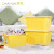 茶花收纳箱塑料大号整理箱玩具杂物储物箱带滑轮衣服收纳盒58L 绿色+黄色