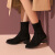 Senda/森达新款商场同款韩版淑女中粗跟女中筒靴4FK01DZ8 深灰色 34