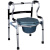 雅德 老人带座助行器加厚铝合金残疾人坐便椅可洗澡康复器材可折叠马桶椅骨折助行器 YC8303D带轮/带坐便/带洗澡坐板助行器