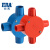 公元（ERA）管道优家电工管工穿线管PVC电线管司令箱四叉连盖/圆四通 蓝色 D20