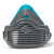 LISM硅胶防尘口罩打磨防工业粉尘  PM2.5防护口罩 木工电焊劳保透气 1502蓝+5片活性炭