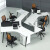 迪菲勒（DIFILLE）办公家具职员办公桌三人位办公桌椅组合简约现代时尚六人屏风工作位员工桌子电脑桌 3人位带柜